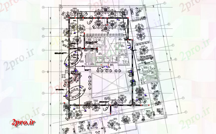دانلود نقشه ساختمان دولتی ، سازمانی دفتر دولت طرحی دراز کردن طراحی 21 در 46 متر (کد123068)