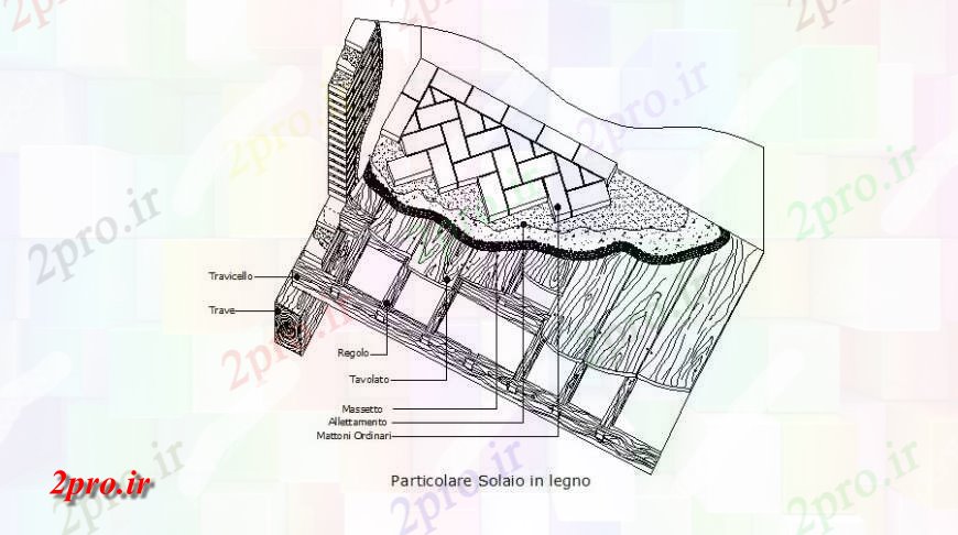 دانلود نقشه طراحی جزئیات ساختار کفپوش چوبی ساختار سازنده جزئیات طراحی   (کد123088)