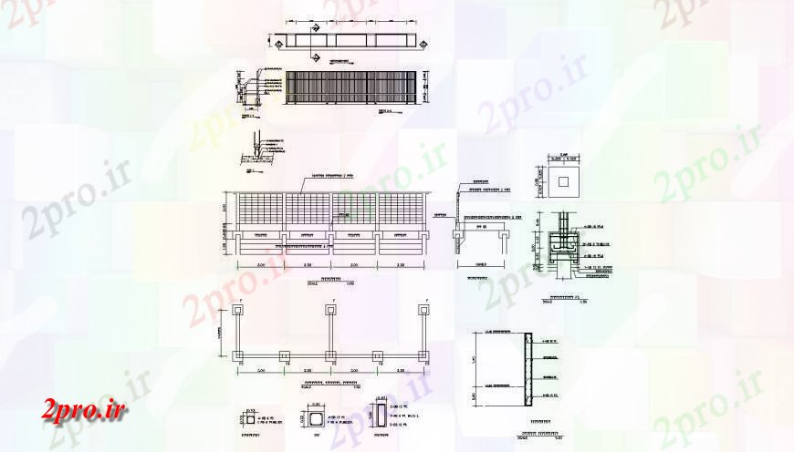 دانلود نقشه طراحی جزئیات ساختار بخش نرده، پایه و اساس و نصب و راه اندازی (کد123146)