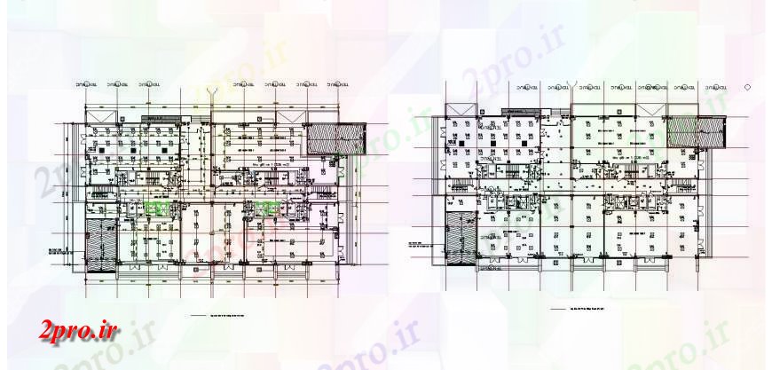 دانلود نقشه مسکونی ، ویلایی ، آپارتمان طرحی فریم جزئیات ساختار دو طبقه از ساختمان آپارتمان خودکار 25 در 48 متر (کد123183)