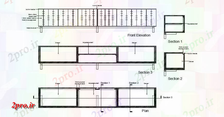 دانلود نقشه بلوک مبلمان میز کانتر طرحی نما جزئیات و بخش اتوکد (کد123238)