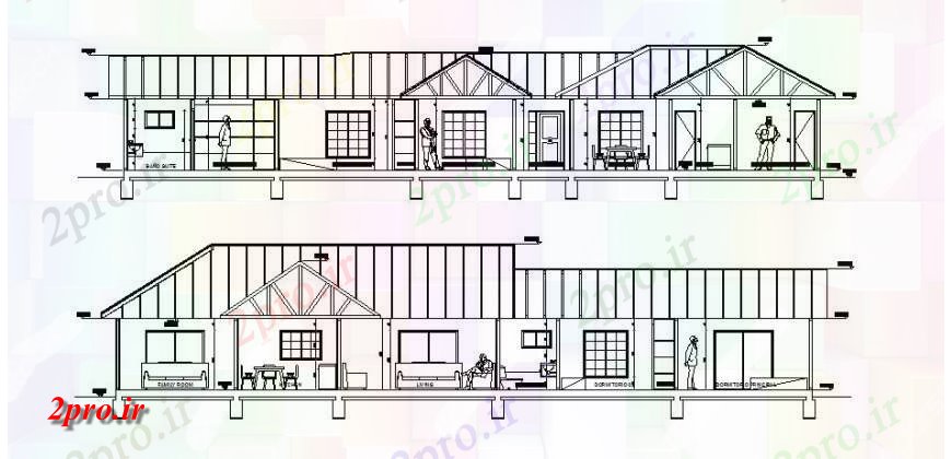 دانلود نقشه مسکونی  ، ویلایی ، آپارتمان  خانه بخش جزئیات  (کد123254)