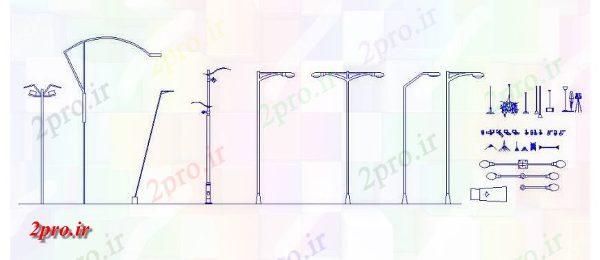 دانلود نقشه اتوماسیون و نقشه های برق خیابان نما واحد لامپ جزئیات پست  (کد123265)