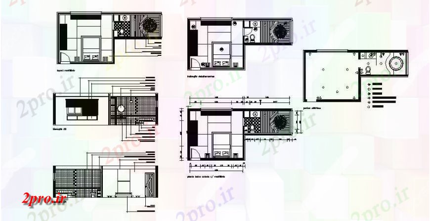 دانلود نقشه حمام مستر اتاق خواب با ضمیمه توالت بهداشتی   (کد123276)