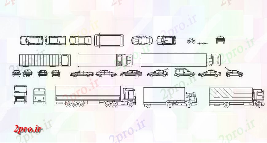 دانلود نقشه بلوک های حمل و نقل بلوک نقلیه حمل و نقل دیگر 19 در 20 متر (کد123343)
