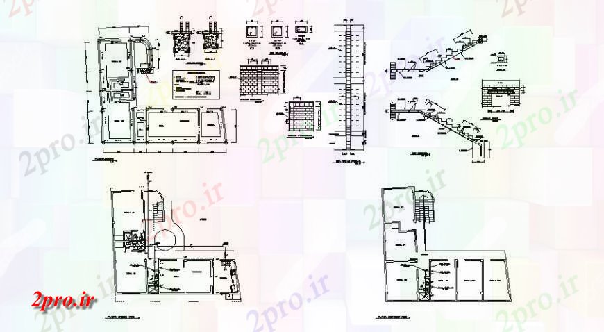 دانلود نقشه مسکونی ، ویلایی ، آپارتمان طبقه خانه سازنده ساختار، ساخت و ساز راه پله و خودکار 12 در 14 متر (کد123359)