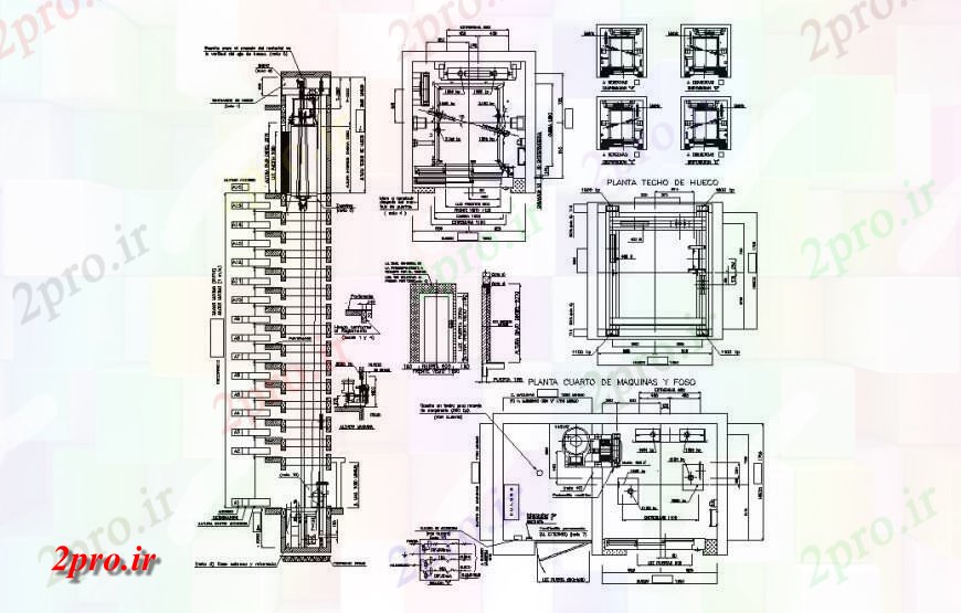 دانلود نقشه  جزئیات آسانسور و   نصب و راه اندازی با موتور  مجاور طراحی   (کد123387)