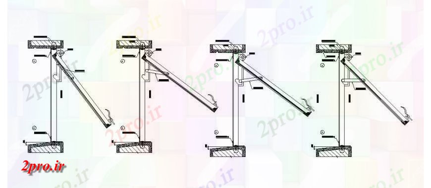 دانلود نقشه جزئیات طراحی در و پنجره  آهن پنجره نصب  (کد123411)