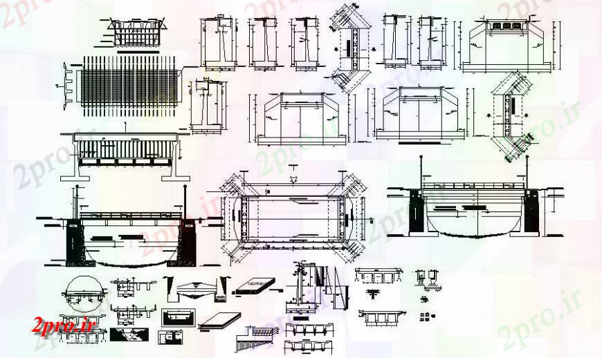 دانلود نقشه جزئیات ساخت پل دیوار نادی و پل جزئیات ساختار  (کد123480)