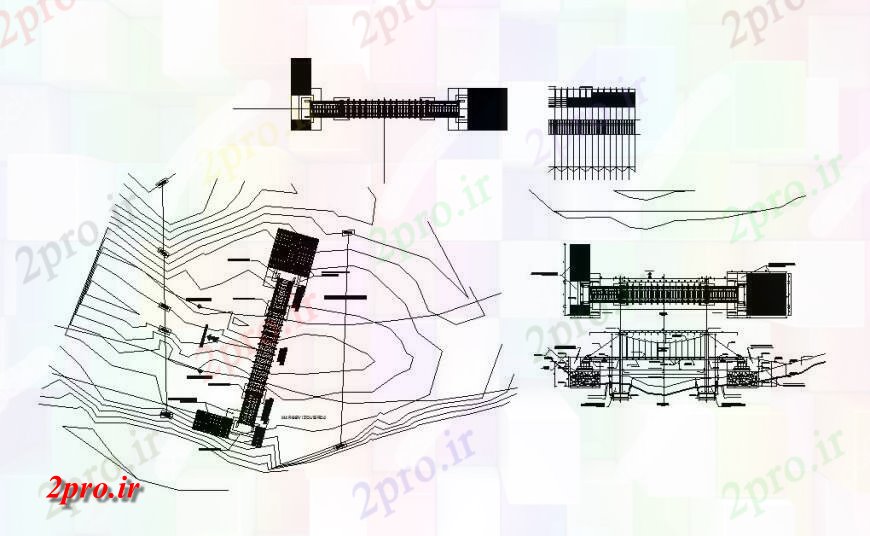 دانلود نقشه جزئیات ساخت پل نما فضایی پل، بخش، مشخصات کارخانه و ساخت و ساز طراحی جزئیات  (کد123513)