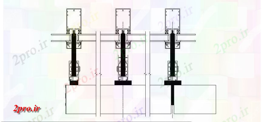 دانلود نقشه جزئیات طراحی در و پنجره  آلومینیوم جفت درب  پی دی اف (کد123560)