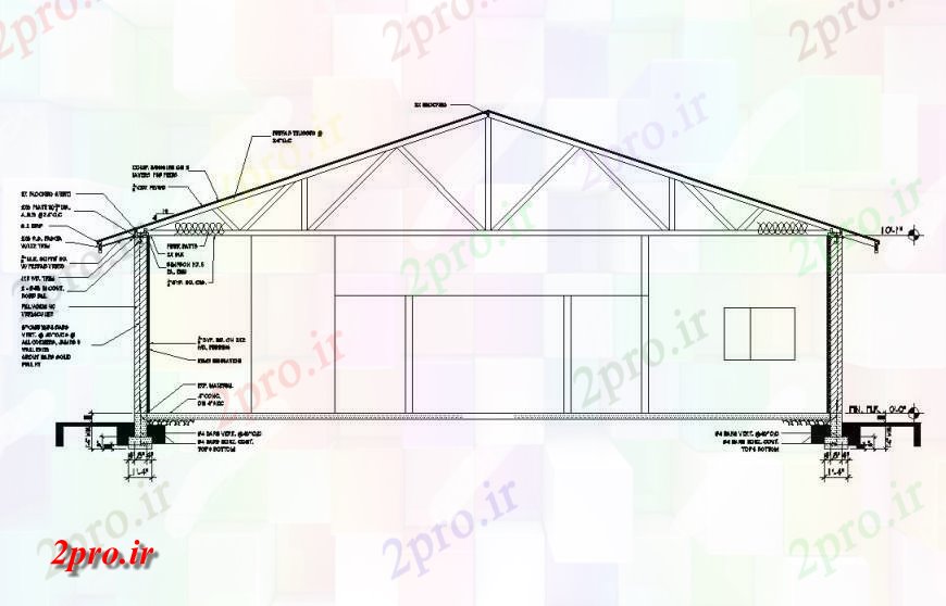 دانلود نقشه مسکونی  ، ویلایی ، آپارتمان  جبهه سازنده مقطعی از خانه (کد123581)