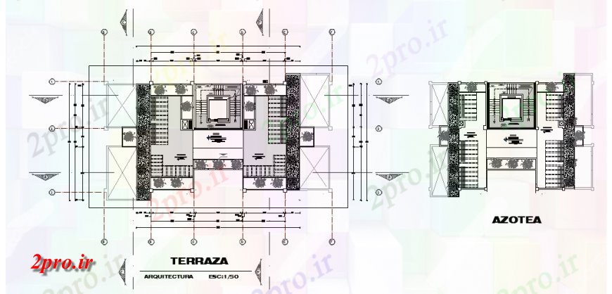 دانلود نقشه مسکونی ، ویلایی ، آپارتمان تراس طراحی طرحی طبقه کارگر دانشگاه ، آموزشکده اقامت طراحی 48 در 51 متر (کد123652)