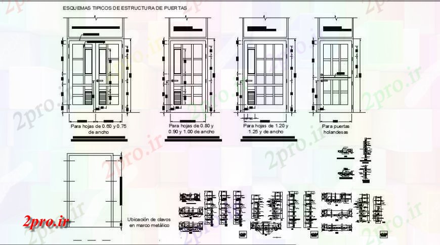 دانلود نقشه جزئیات طراحی در و پنجره  قدرت درب نما جزئیات  واحد ad (کد123664)