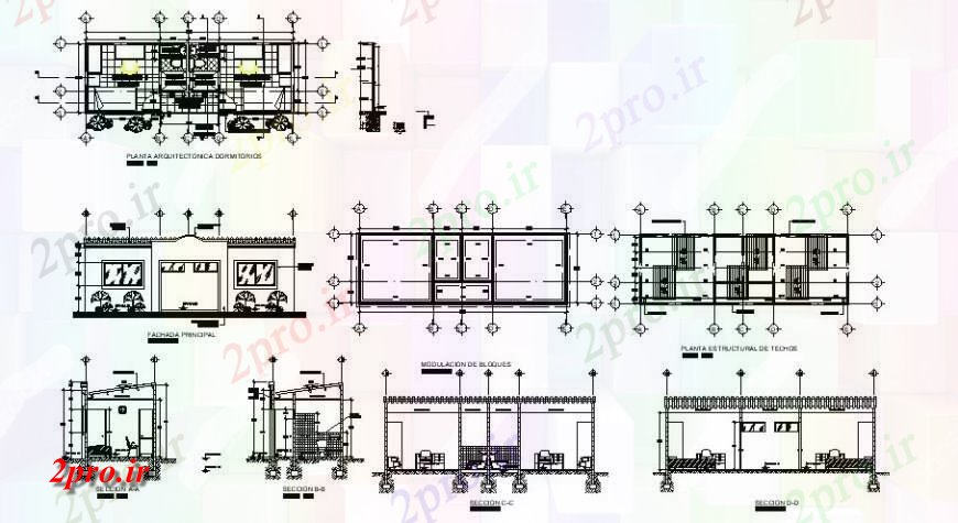 دانلود نقشه حمام مستر طرحی منطقه اتاق خواب و نما دو بعدی 3 در 8 متر (کد123718)