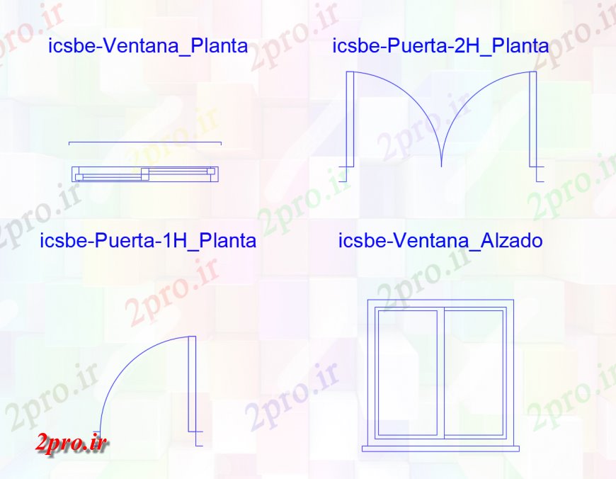 دانلود نقشه جزئیات طراحی در و پنجره  طرحی جزئیات نوع درب و نما  دو بعدی  وسایل اتوکد (کد123742)