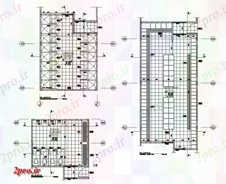 دانلود نقشه بلوک های بهداشتی طرحی از توالت عمومی  دو بعدی   بهداشتی (کد123757)