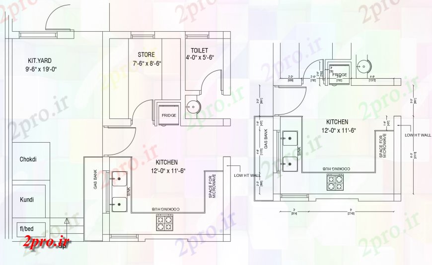 دانلود نقشه جزئیات طراحی ساخت آشپزخانه طرحی کار آشپزخانه با مساحت اتاق فروشگاه  دو بعدی   (کد123831)