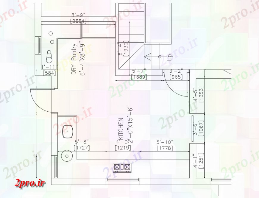دانلود نقشه جزئیات طراحی ساخت آشپزخانه کار طرحی واحد سطح آشپزخانه با لوازم جزئیات  (کد123836)