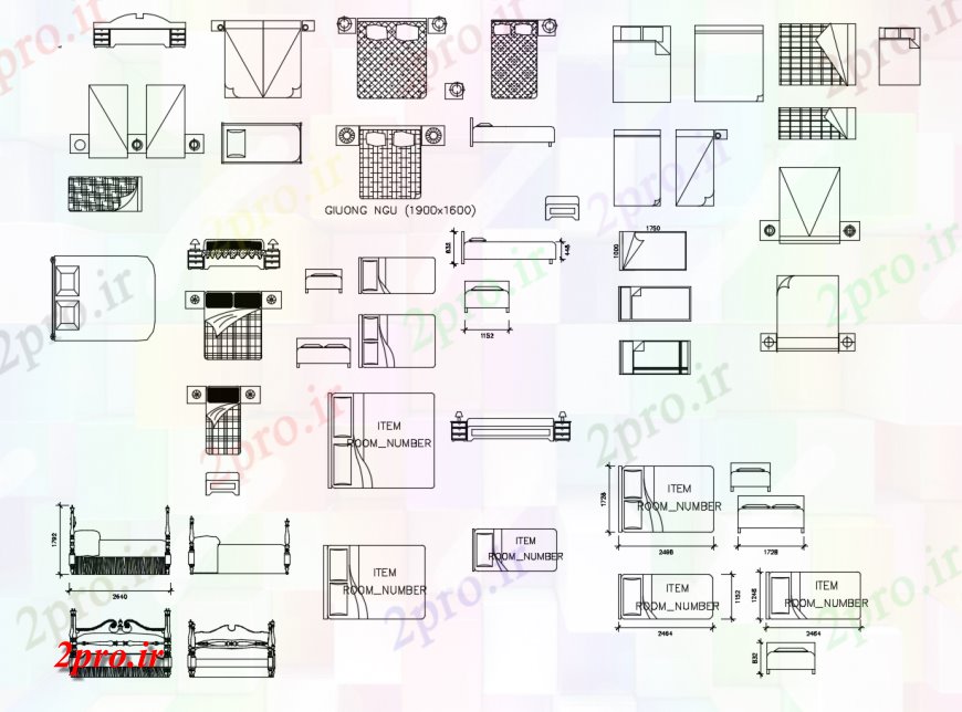 دانلود نقشه بلوک مبلمان نما تخت یک و دو   (کد123865)