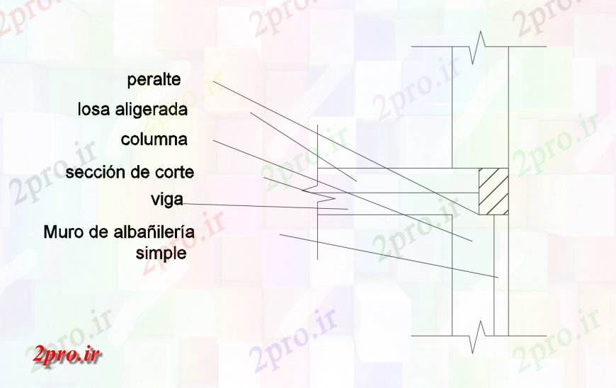 دانلود نقشه جزئیات ساخت و ساز برش از بخش ساخت و ساز بلوک  (کد123896)