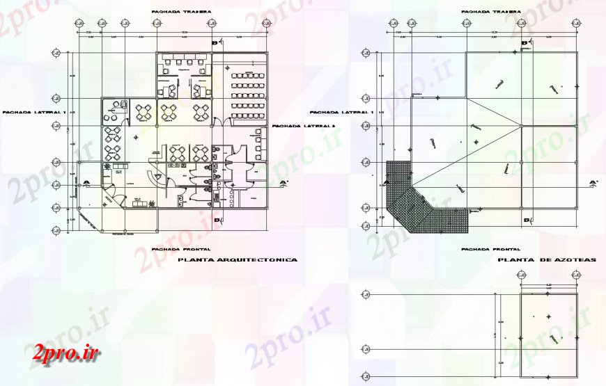 دانلود نقشه هتل - رستوران - اقامتگاه ساختمان هتل طرحی کار چیدمان دو بعدی 16 در 17 متر (کد123901)