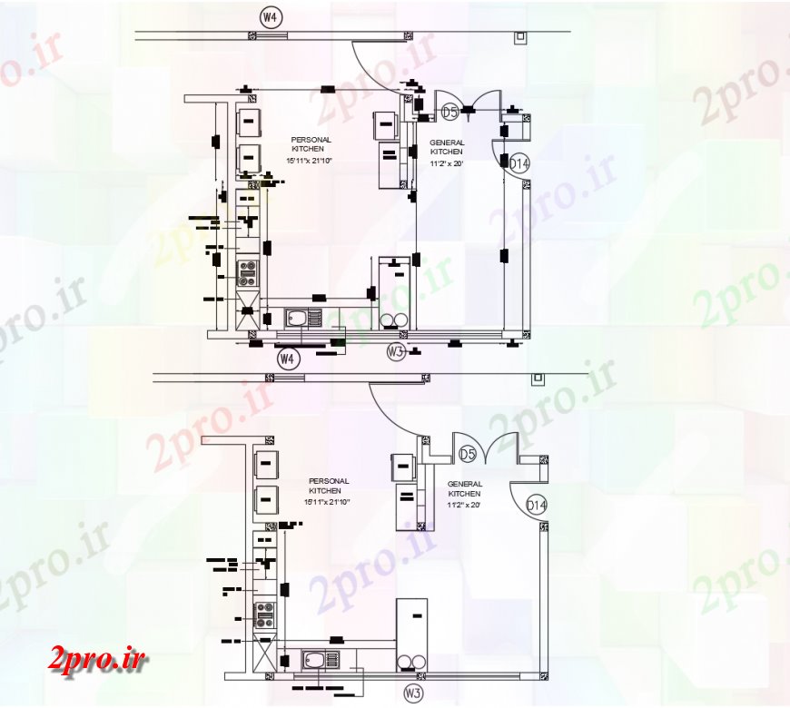 دانلود نقشه جزئیات طراحی ساخت آشپزخانه آشپزخانه منطقه جزئیات طرحی کار  دو بعدی   (کد123910)
