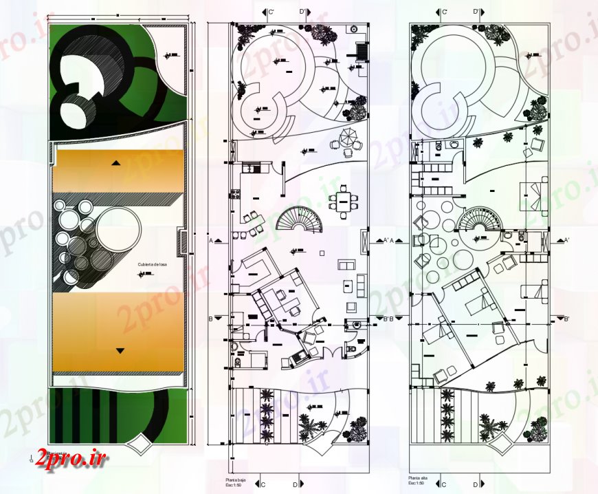 دانلود نقشه مسکونی  ، ویلایی ، آپارتمان  طرحی داخلی از خانه های مسکونی  دو بعدی   (کد123916)