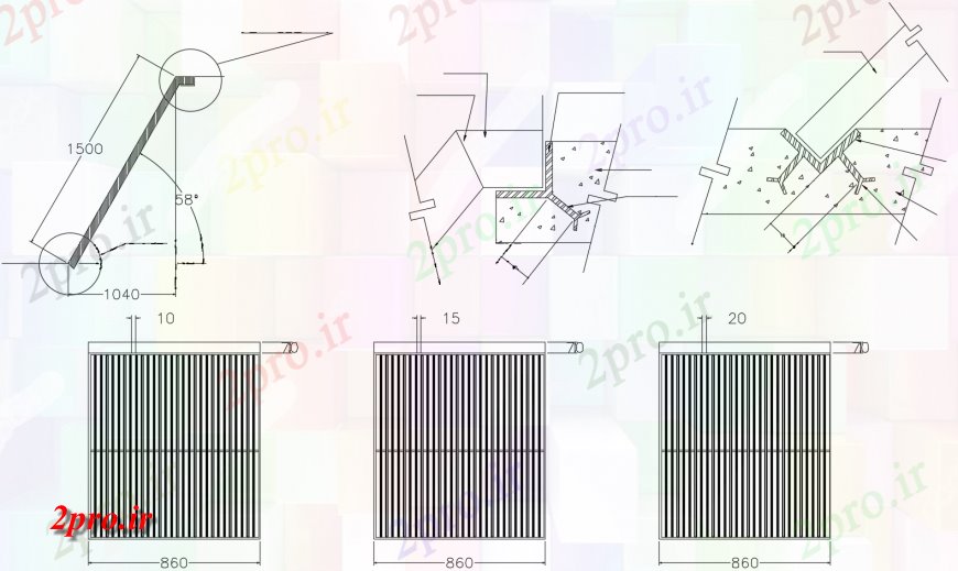 دانلود نقشه جزئیات ساخت و ساز جزئیات بخشی از ساخت و ساز دو بعدی   واحد اتوکد (کد123939)