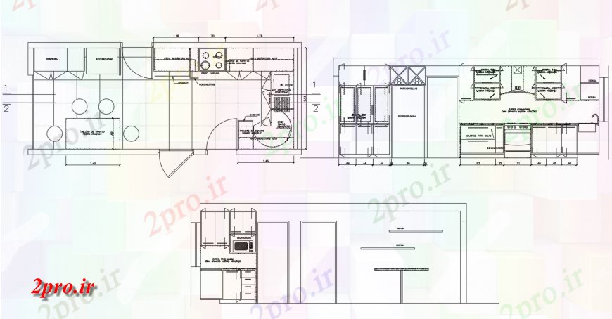 دانلود نقشه جزئیات فضای داخلی ناهار خوری  محل غذاخوری جزئیات داخلی طرحی  دو بعدی  آشپزخانه و طرحی  (کد123942)