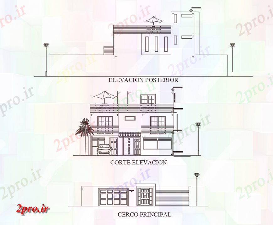 دانلود نقشه مسکونی  ، ویلایی ، آپارتمان  نما آپارتمان   مسکونی    (کد124003)