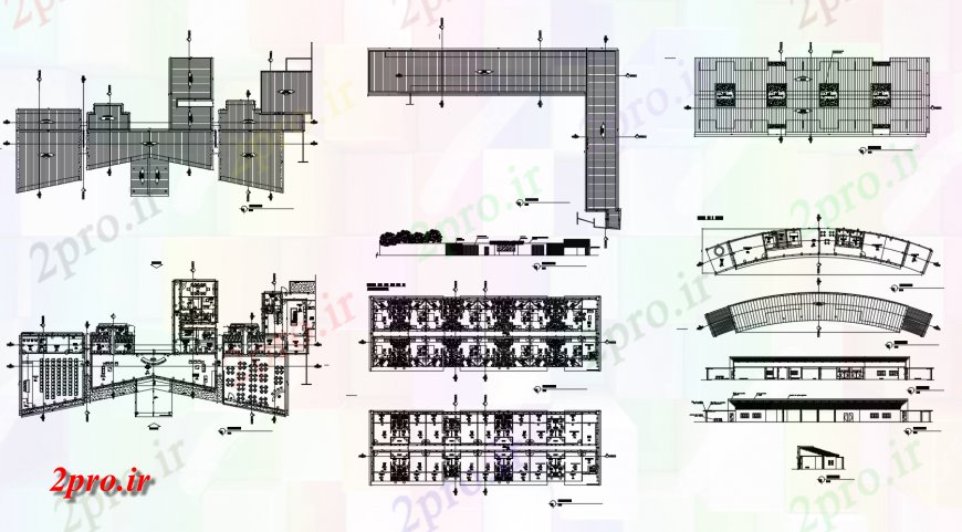 دانلود نقشه جزئیات پروژه های معماری عمومی خرید طراحی  دو بعدی  ساختمان مجتمع جزئیات  (کد124006)