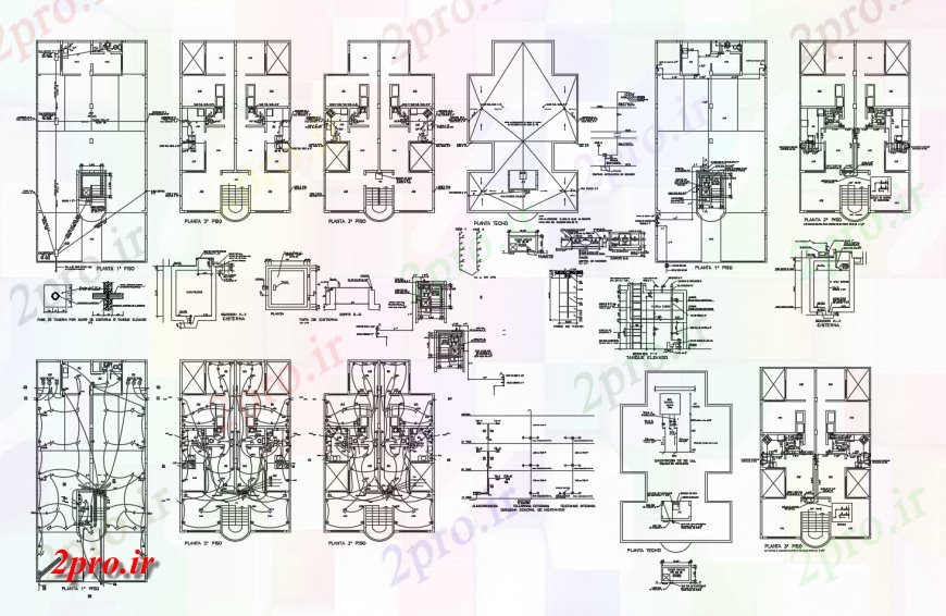 دانلود نقشه طراحی داخلی ساختمان طرحی طبقه با نصب و راه اندازی الکتریکی جزئیات  (کد124009)