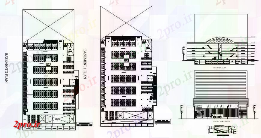 دانلود نقشه ساختمان اداری - تجاری - صنعتی طرحی مرکز خرید طراحی 70 در 111 متر (کد124025)