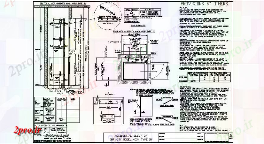 دانلود نقشه  جزئیات آسانسور و    طرحی بلوک های مکانیکی و بخش  (کد124043)