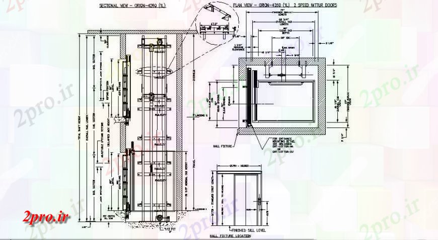 دانلود نقشه  جزئیات آسانسور و      بلوک   واحد بلوک (کد124087)