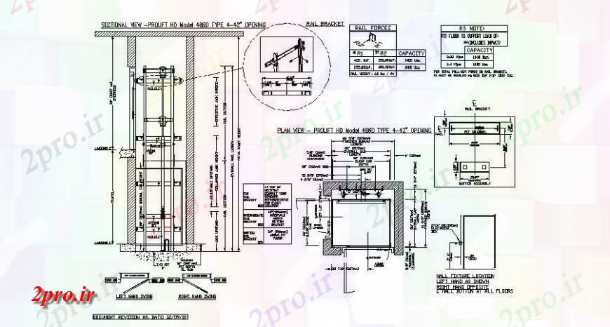 دانلود نقشه  جزئیات آسانسور و     قطعه مکانیکی از  واحد   بلوک (کد124088)