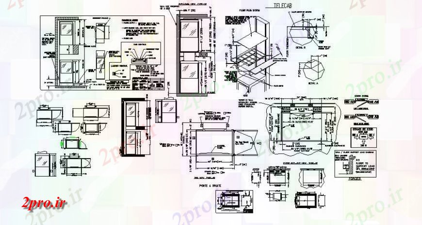 دانلود نقشه  جزئیات آسانسور و    بلوک    طرحی واحد مکانیکی  (کد124095)