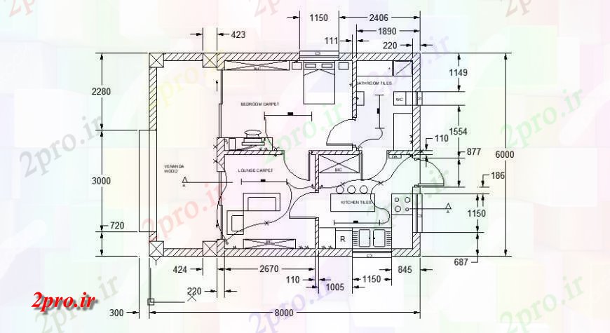 دانلود نقشه مسکونی  ، ویلایی ، آپارتمان  تنها دان یک BHK  طرحی خانهنظر طرحی واحد ساخت و ساز  (کد124113)