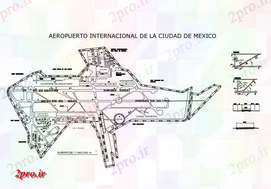 دانلود نقشه فرودگاه طرحی  جزئیات ساخت و ساز دو بعدی  از فرودگاه ساختمان ترمینال  طرحی بلوک  (کد124143)