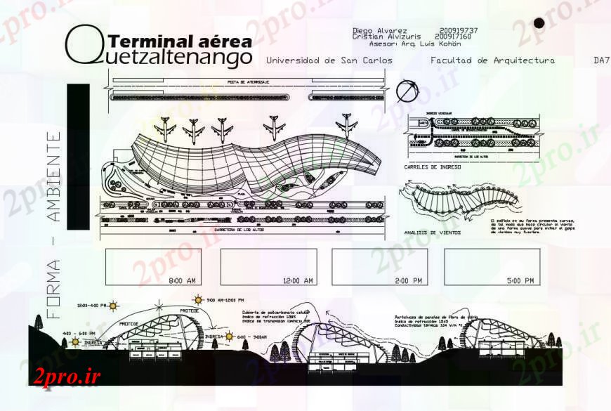 دانلود نقشه فرودگاه برنامه و جزئیات مقطعی از ساخت و ساز و طرحی باند ترمینال   (کد124146)