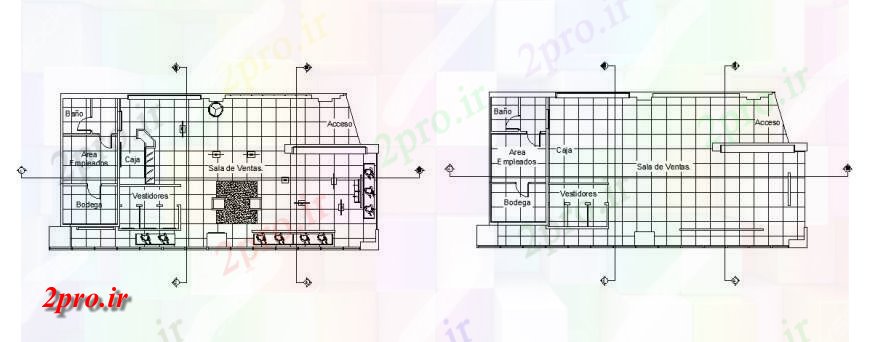 دانلود نقشه نمایشگاه ; فروشگاه - مرکز خرید مخملی طرحی بوتیک طرحی جزئیات طراحی اتوکد 9 در 18 متر (کد124228)
