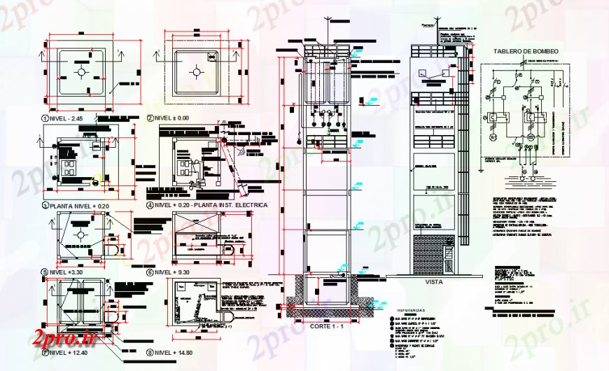 دانلود نقشه اتوماسیون و نقشه های برق لوله کشی و جزئیات الکتریک و  (کد124270)