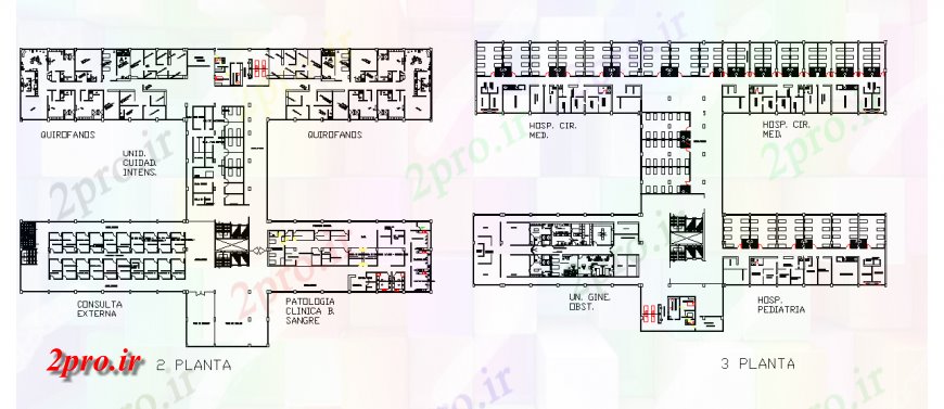 دانلود نقشه بیمارستان - درمانگاه - کلینیک بیمارستان طرحی طبقه دراز کردن طراحی در اتوکد 78 در 108 متر (کد124279)