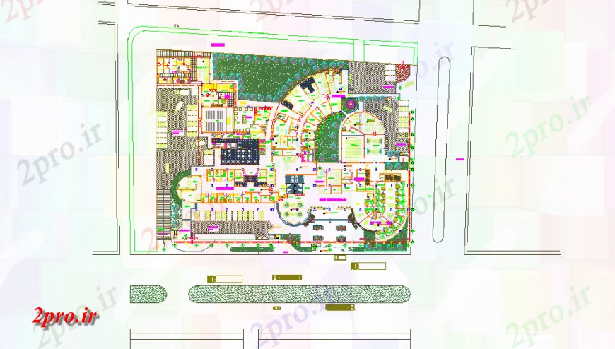 دانلود نقشه بیمارستان - درمانگاه - کلینیک بیمارستان دراز کردن جزئیات طرح 92 در 123 متر (کد124283)