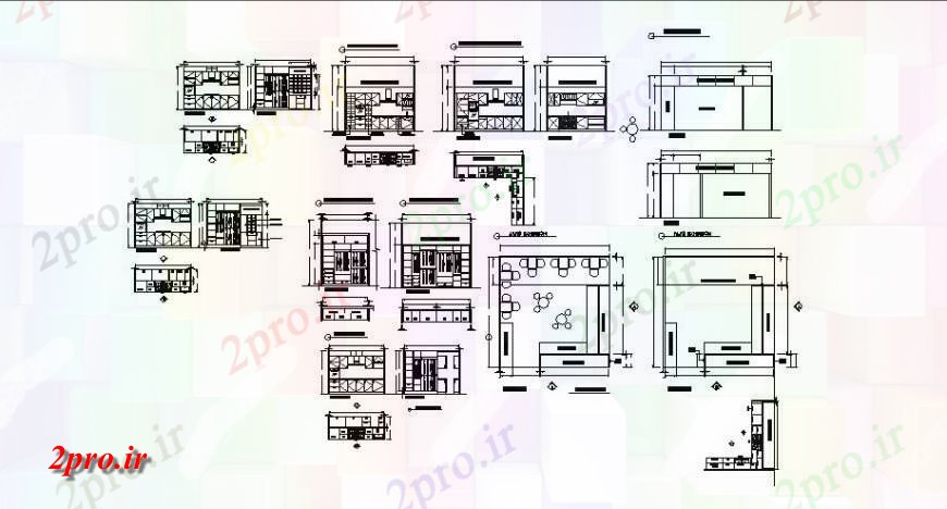 دانلود نقشه آشپزخانه رستوران طراحی جزئیات آشپزخانه  اتوکد (کد124300)