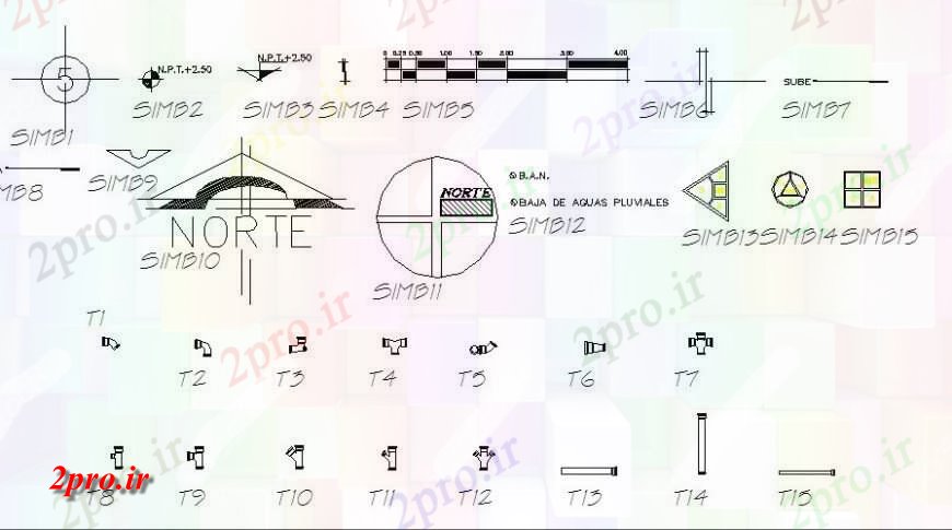 دانلود نقشه بلوک ، آرام ، نماد بلوک جهت متعدد و علامت جاده  (کد124324)