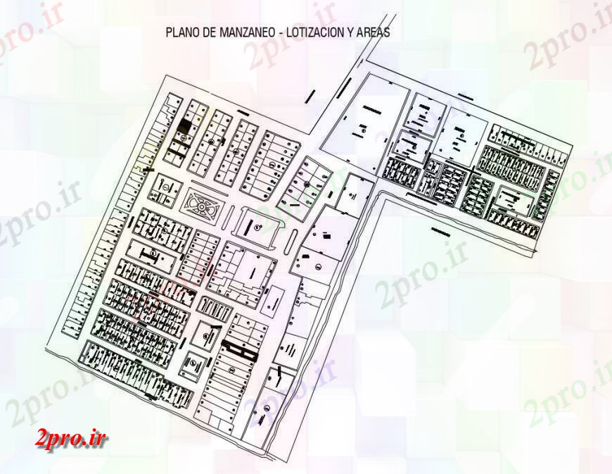 دانلود نقشه برنامه ریزی شهری محل سکونت نقشه جزئیات از نظر دو بعدی   طرحی منطقه را اتوکد (کد124376)