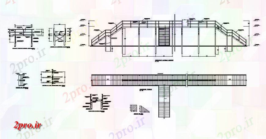دانلود نقشه جزئیات ساخت پل پل چوبی کار طراحی جزئیات اتوکد (کد124414)