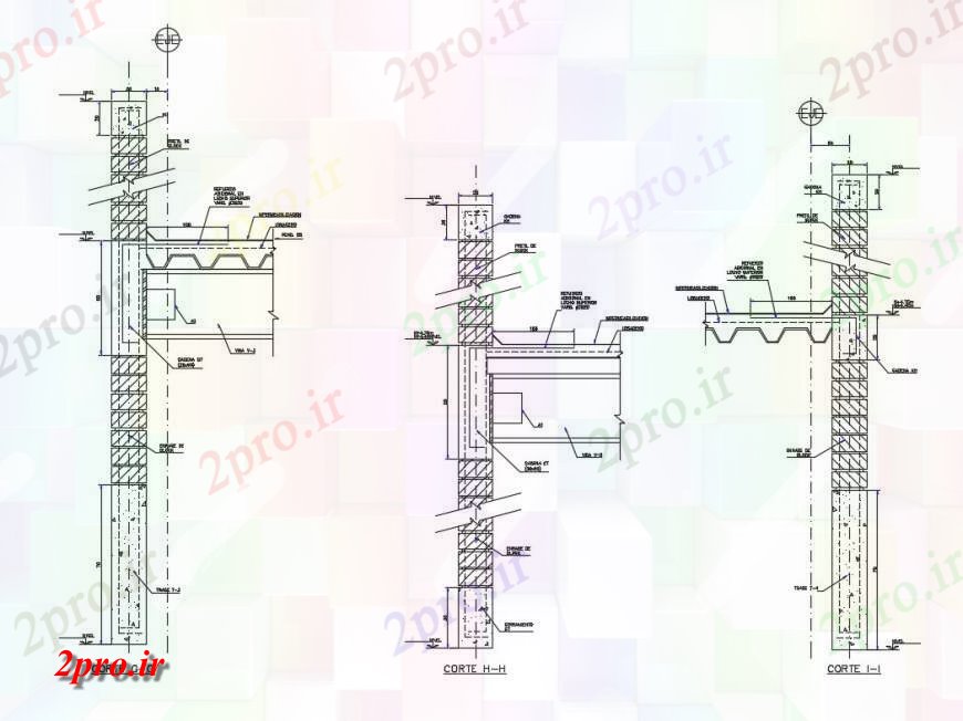 دانلود نقشه جزئیات ستون ستون و ساختار سقف بخش واحد ساخت و ساز اتوکد 31 در 39 متر (کد124493)